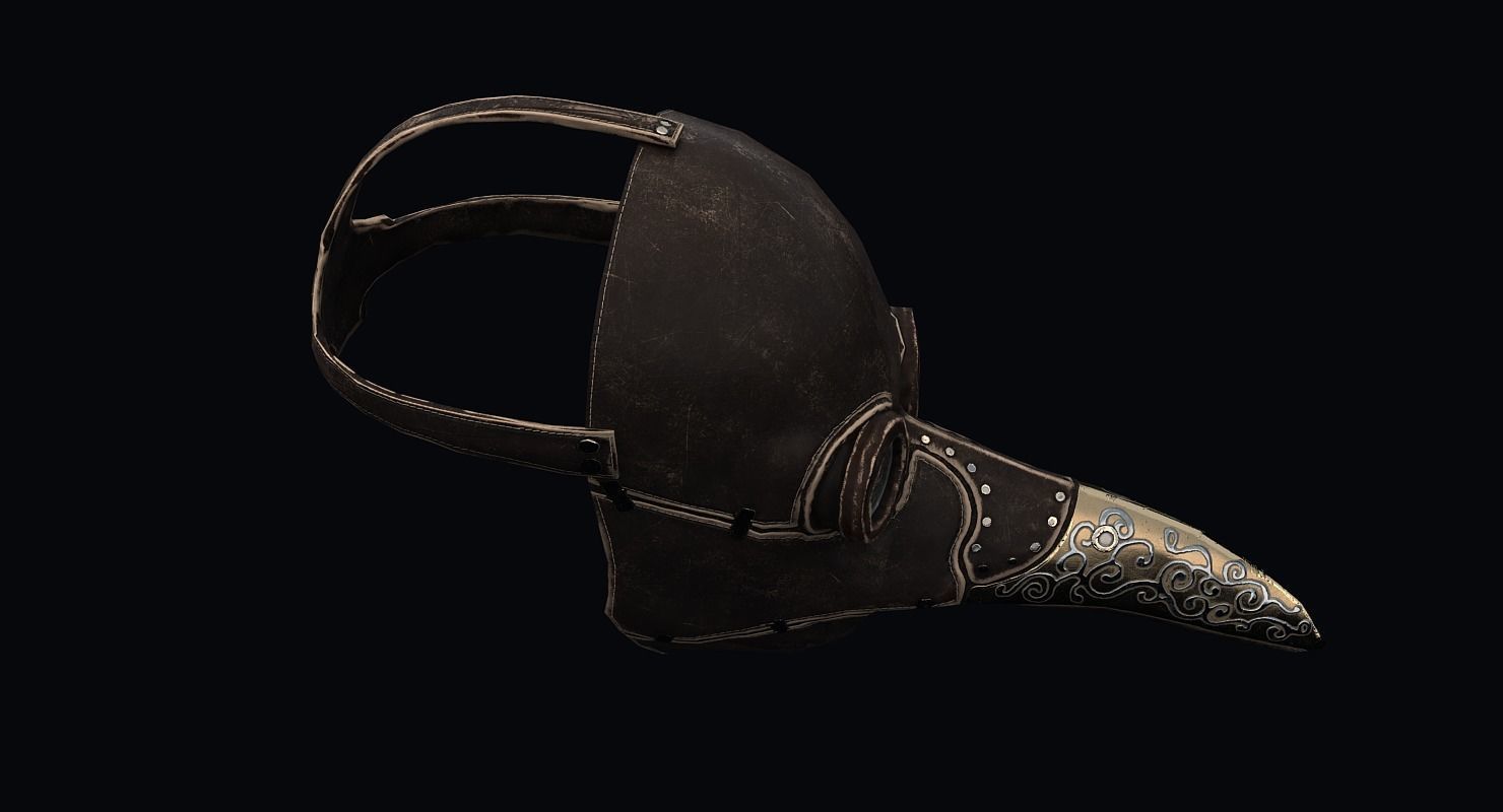 Plague doctor mask Low-poly 3D model_6