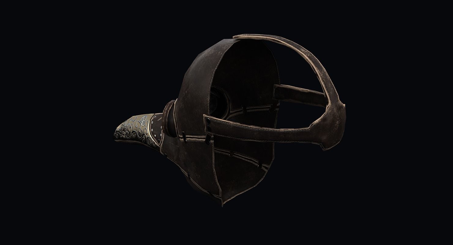 Plague doctor mask Low-poly 3D model_4