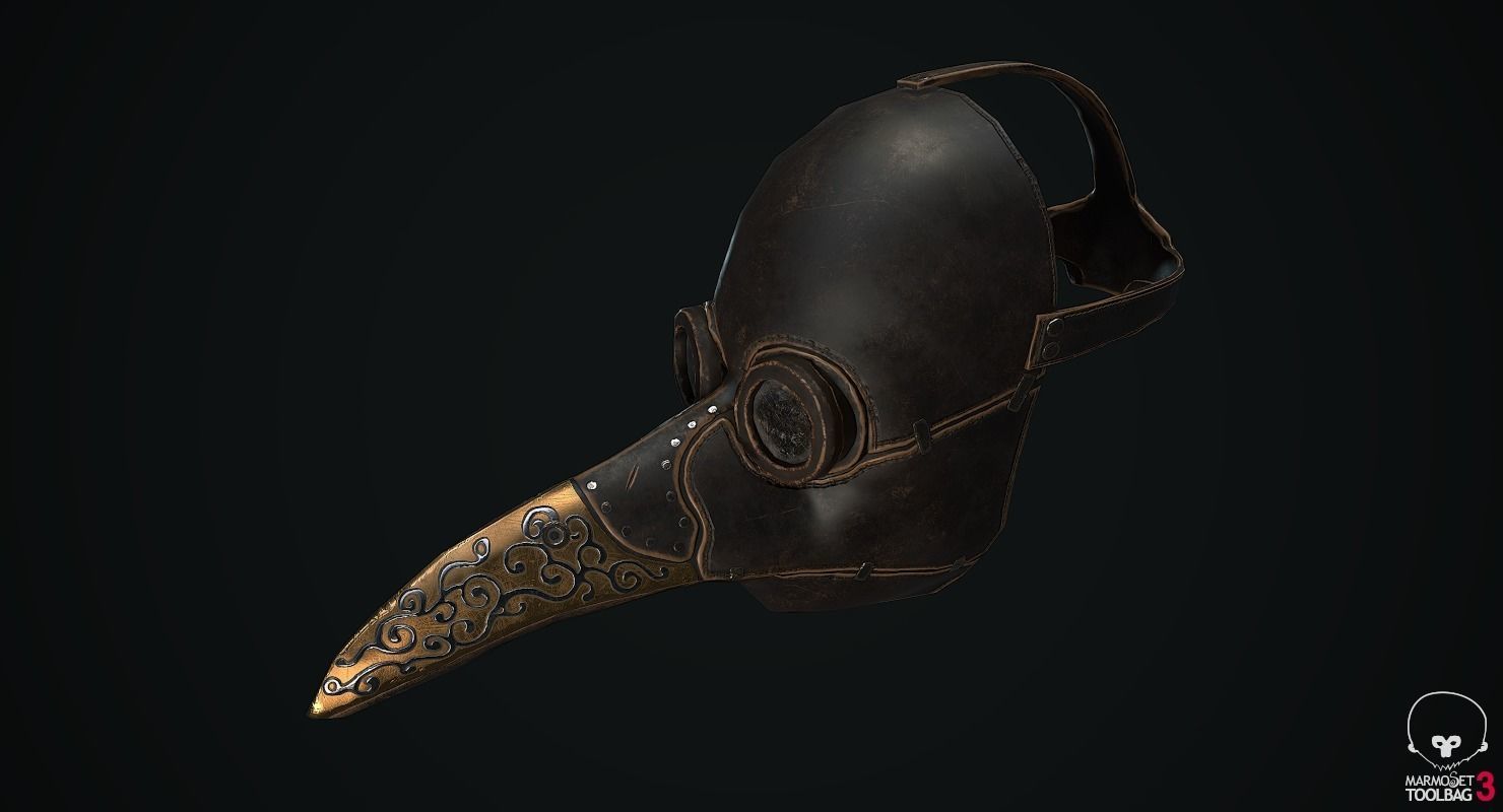 Plague doctor mask Low-poly 3D model_9