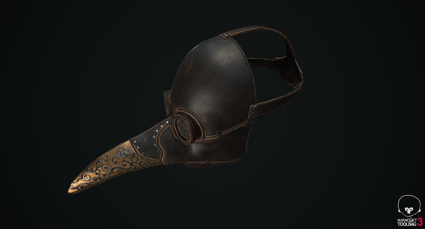 Plague doctor mask Low-poly 3D model_11