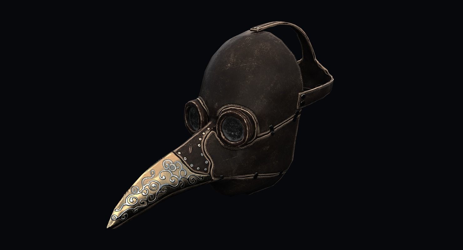 Plague doctor mask Low-poly 3D model_1