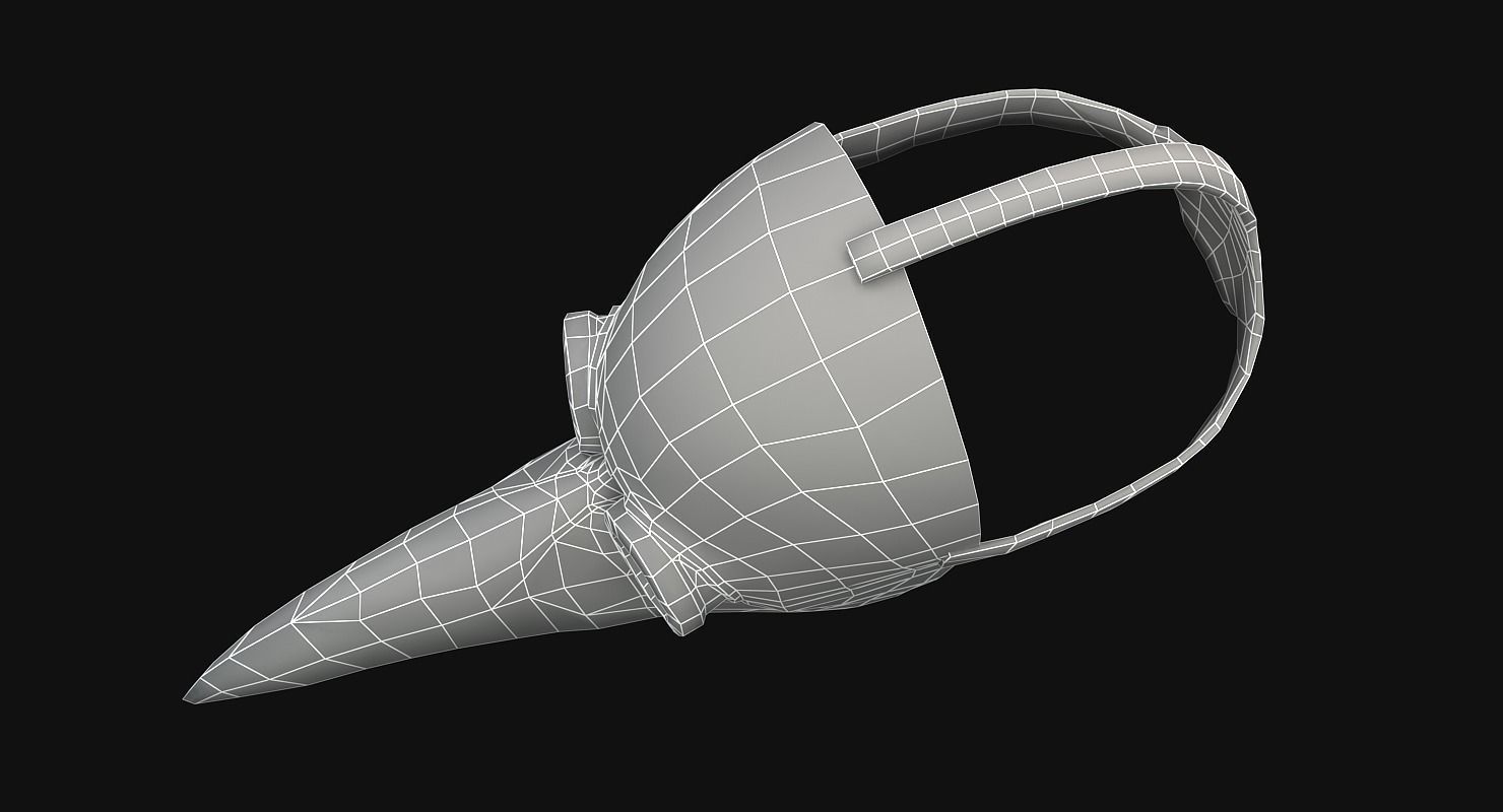 Plague doctor mask Low-poly 3D model_14