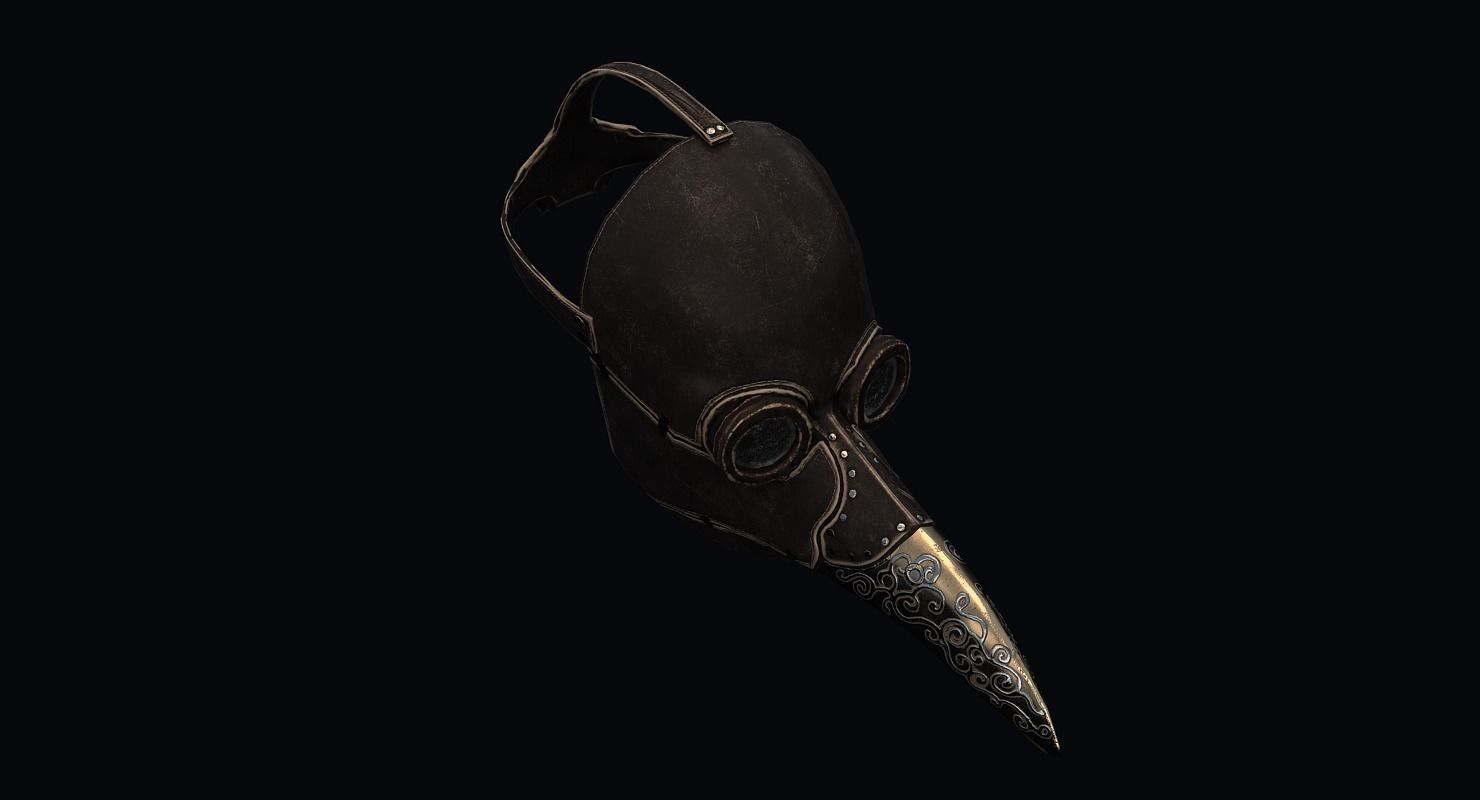 Plague doctor mask Low-poly 3D model_3