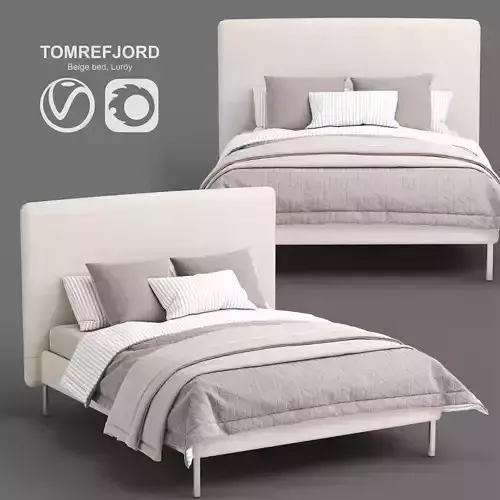 TOMREFJORD beige bed Luroy 3D model