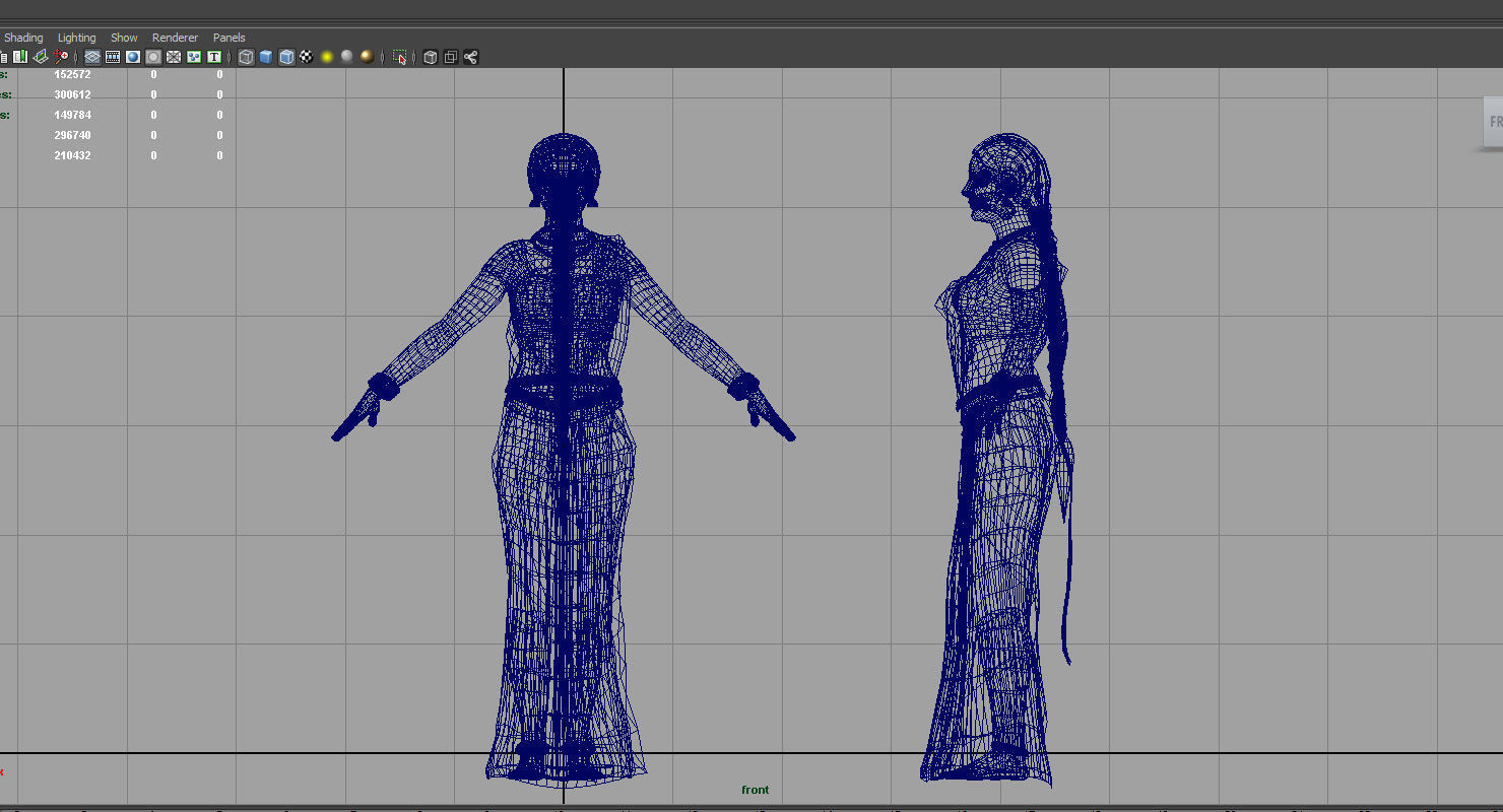 saree india girl woman 3d model 3D model_7
