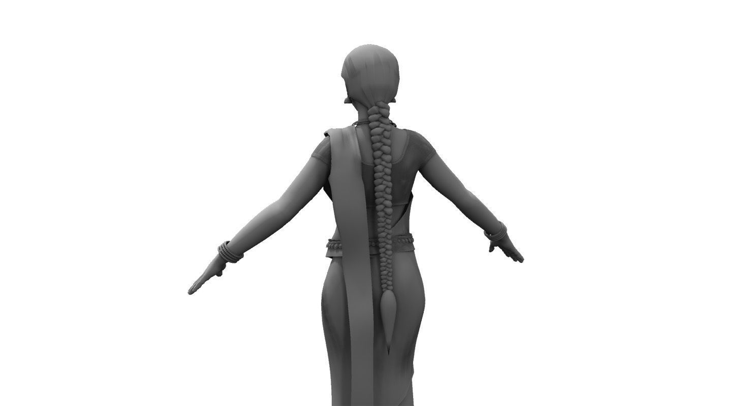 saree india girl woman 3d model 3D model_3