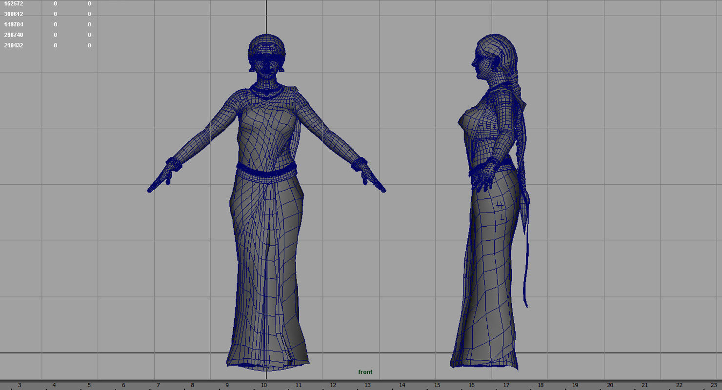 saree india girl woman 3d model 3D model_6