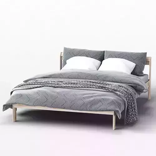 NEIDEN Bed frame pine birch