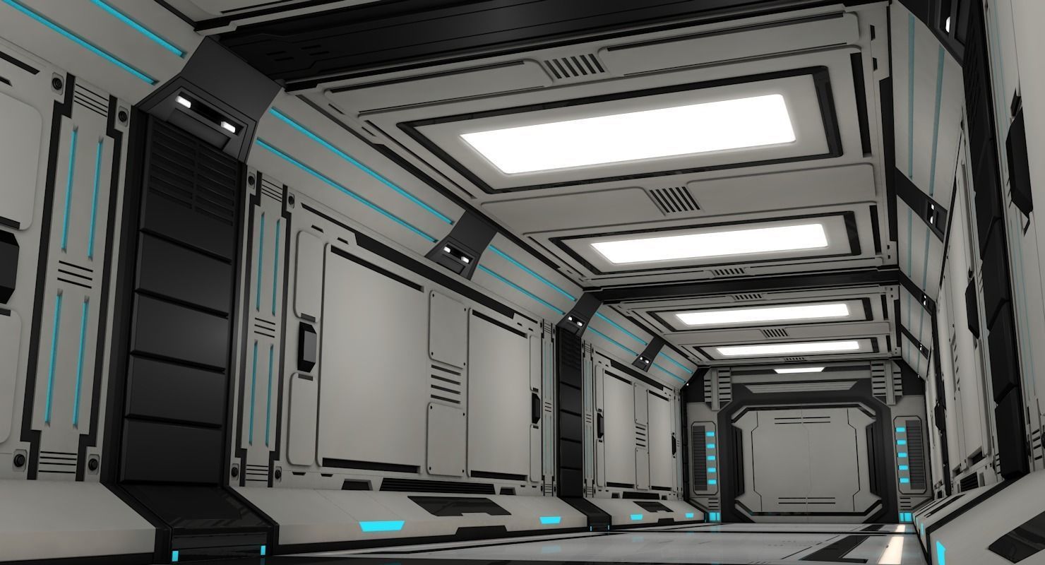 Sci Fi Corridor 3D model_2