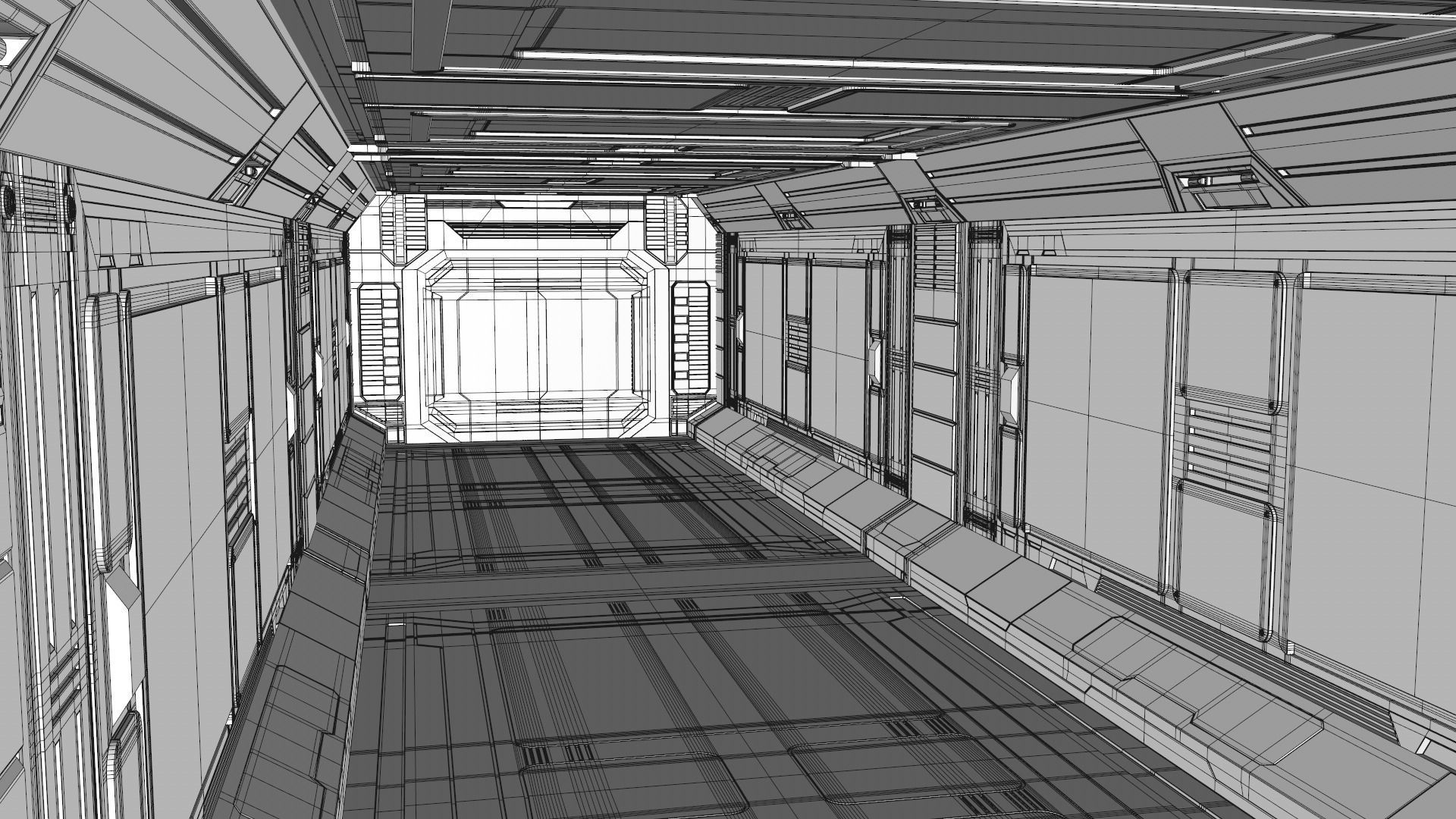 Sci Fi Corridor 3D model_10
