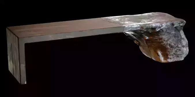 concrete rock sculptural bench