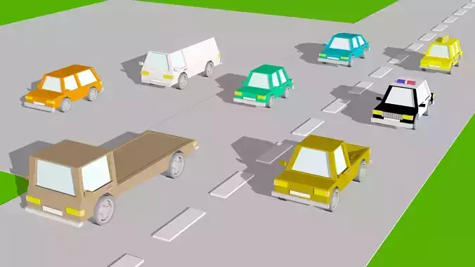 Car Pack Low Poly Low-poly 3D model
