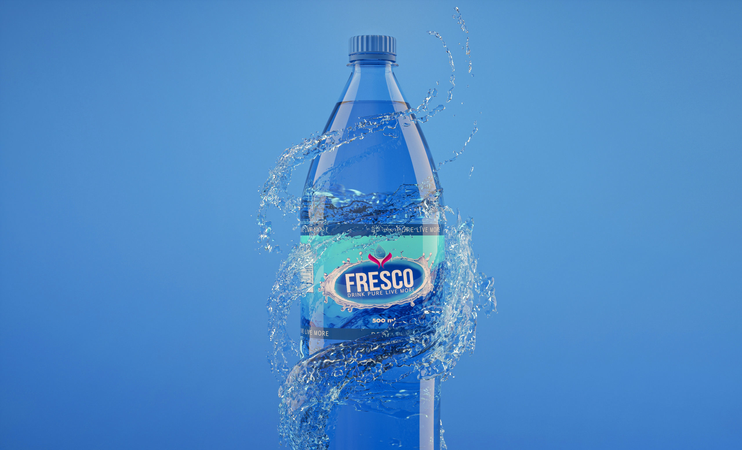 Splash Water Animated 3D model_2