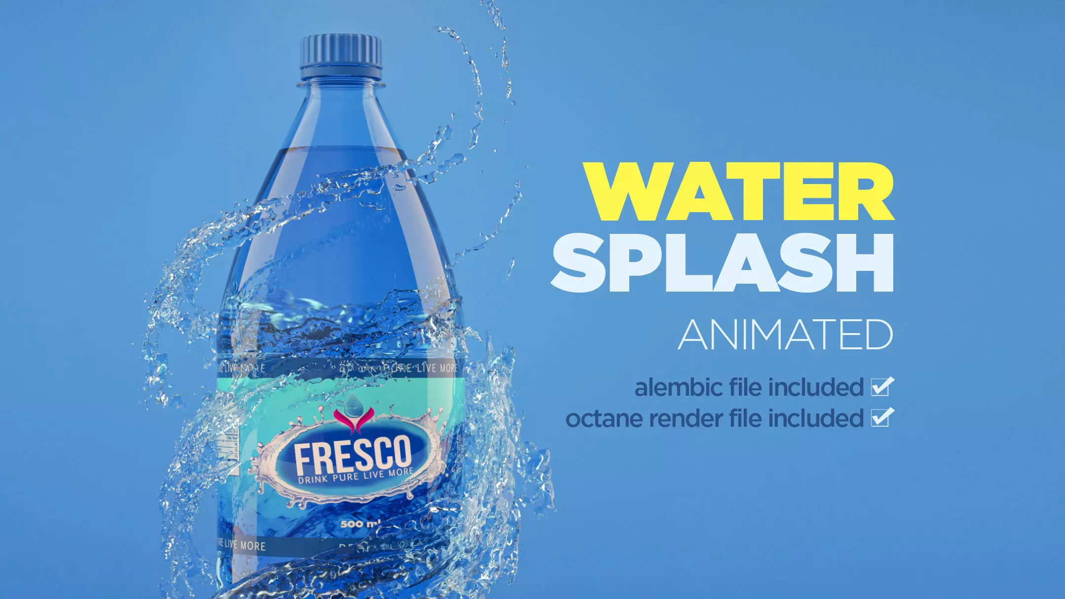 Splash Water Animated 3D model_0