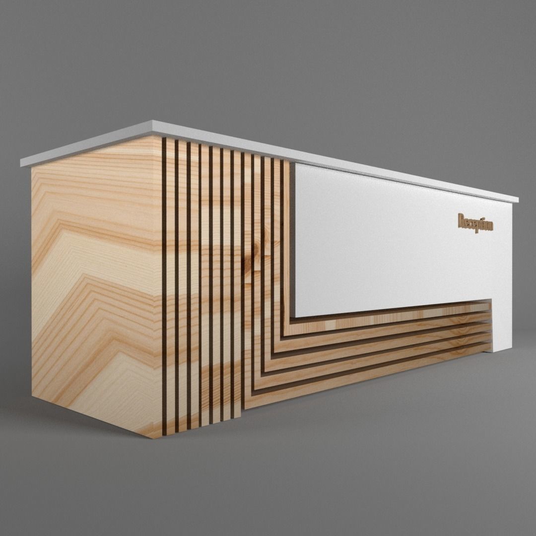 Reception Desk 3D model_2