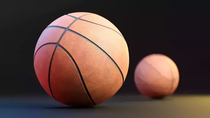 PBR basketball with 4k texture maps