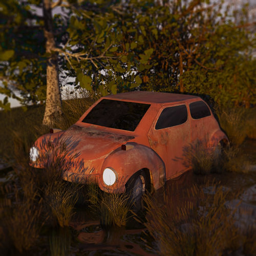 Abandoned car 3D model