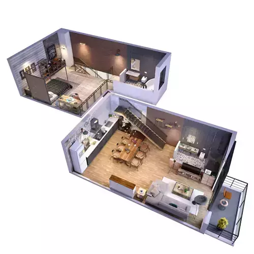 Loft apartment floorplan