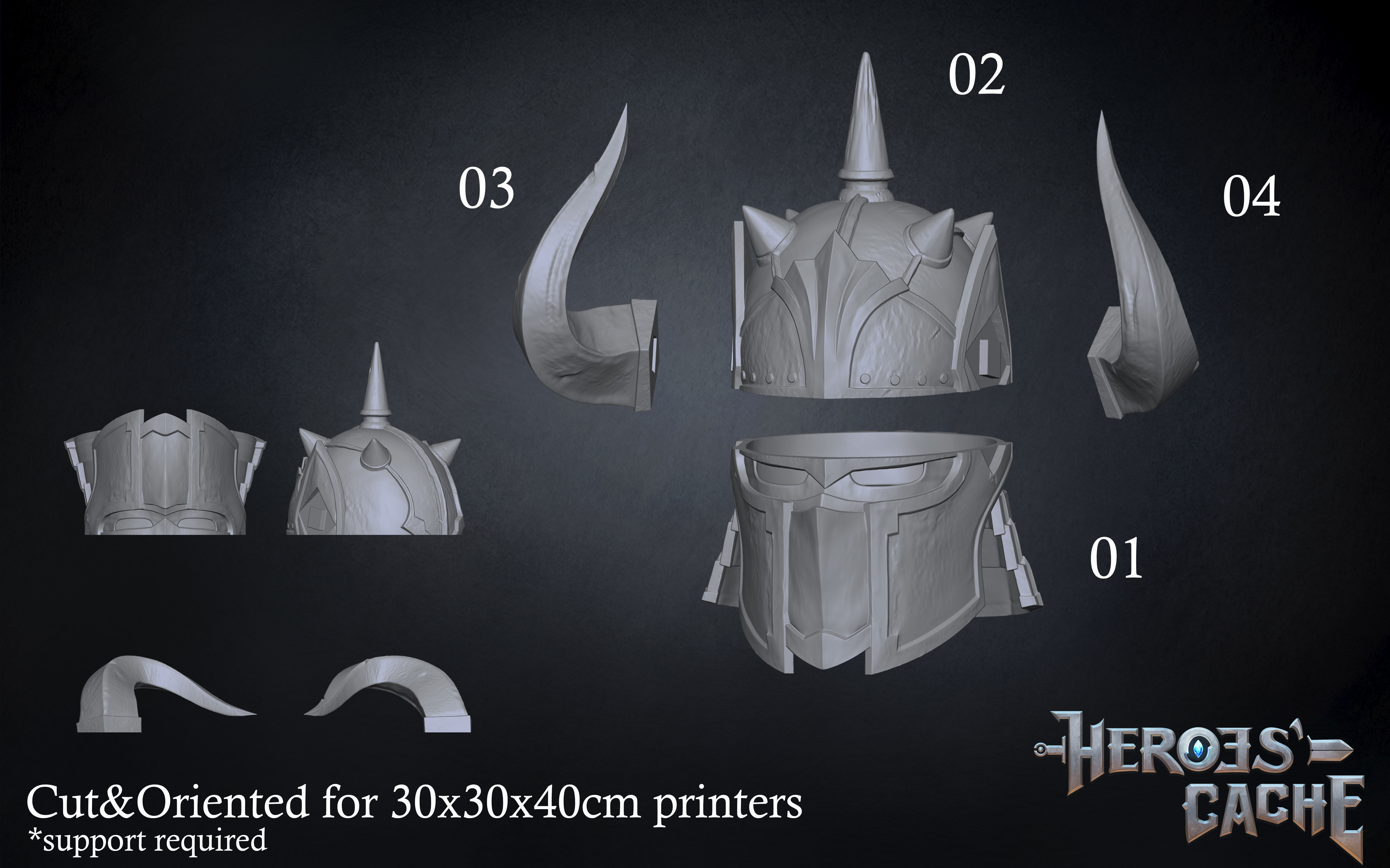 Monster Hunter World - Damascas Beta Helmet 3D print model_4