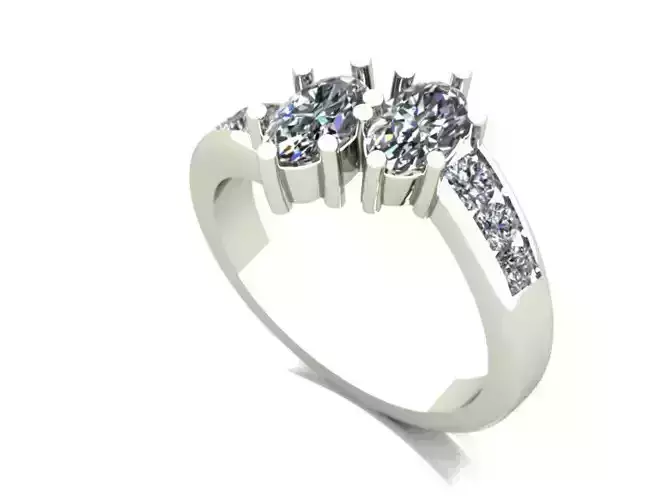2 stone ring 3D print model