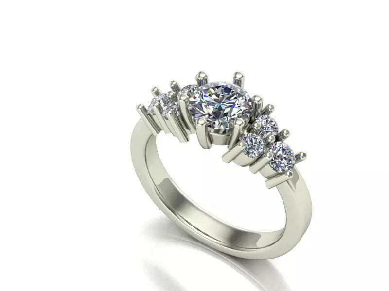 Engagement ring 3D print model_0