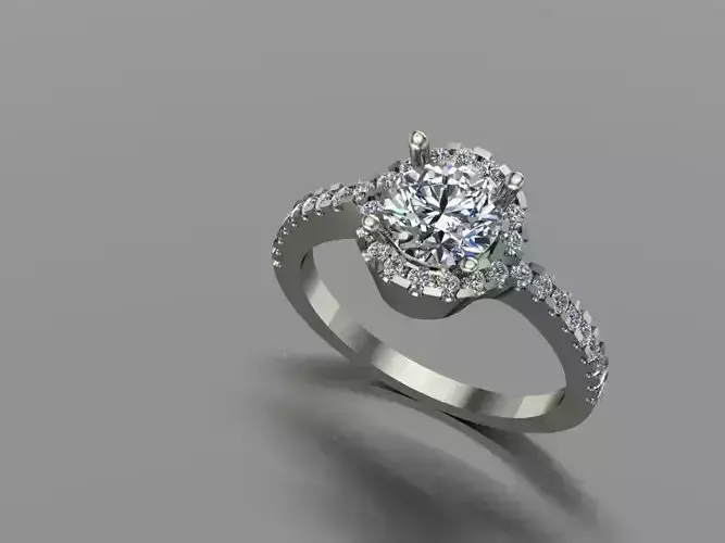 Halo engagement ring