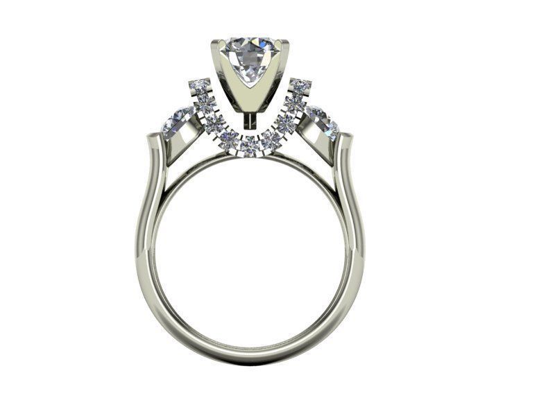 3 stone engagement ring 3D print model_5
