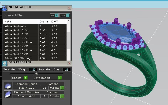marquise engagement ring 3D print model_1