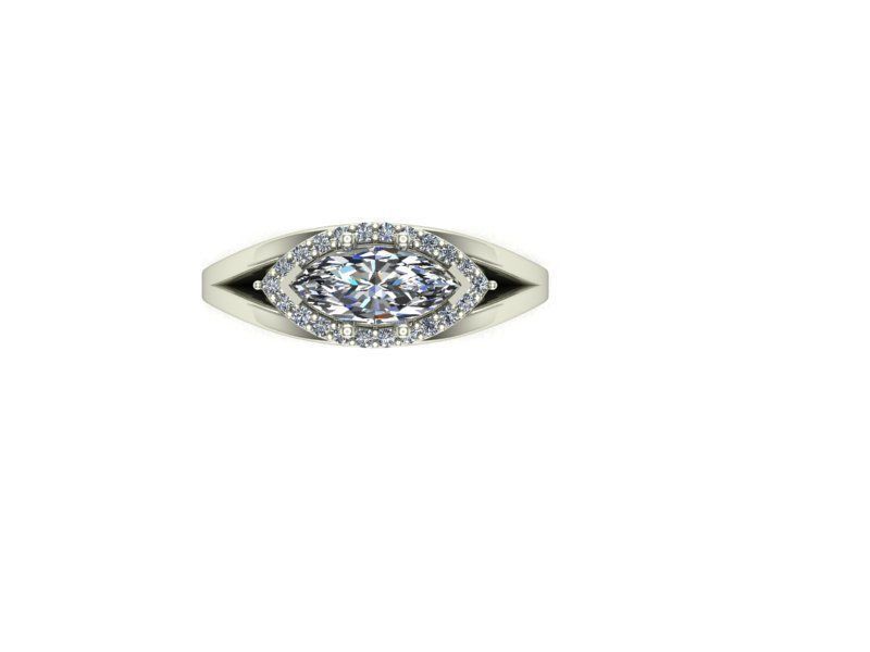 marquise engagement ring 3D print model_3