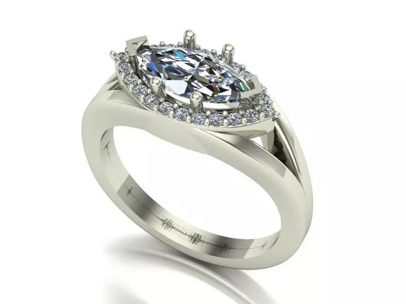 marquise engagement ring 3D print model_0
