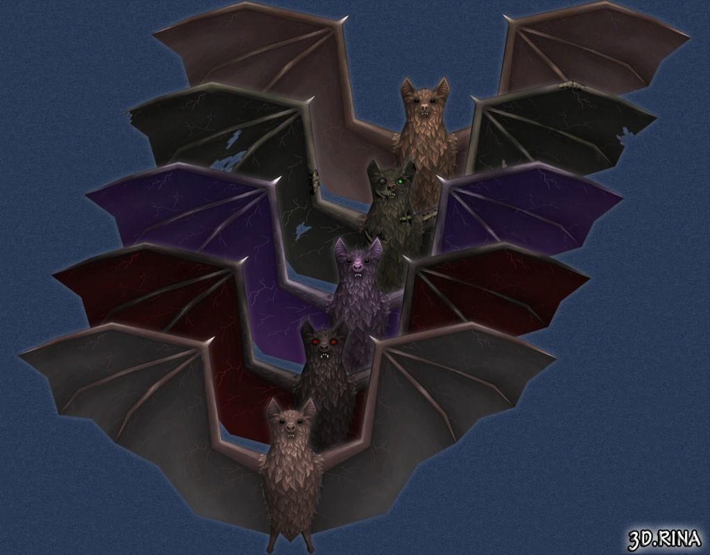 Animated Bats Pack Low-poly 3D model_6