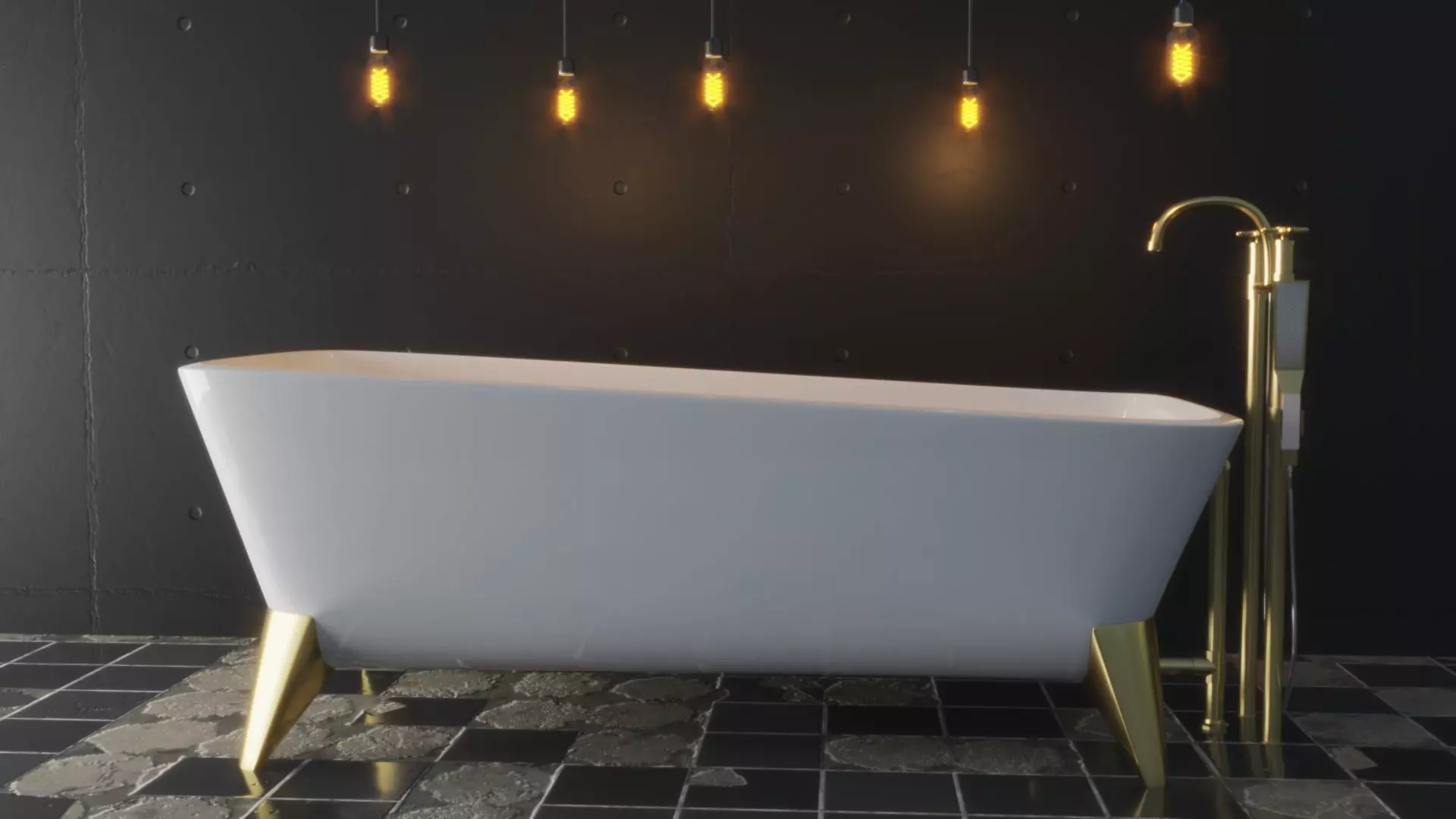 Luxury Bath Tub  Low-poly 3D model_0
