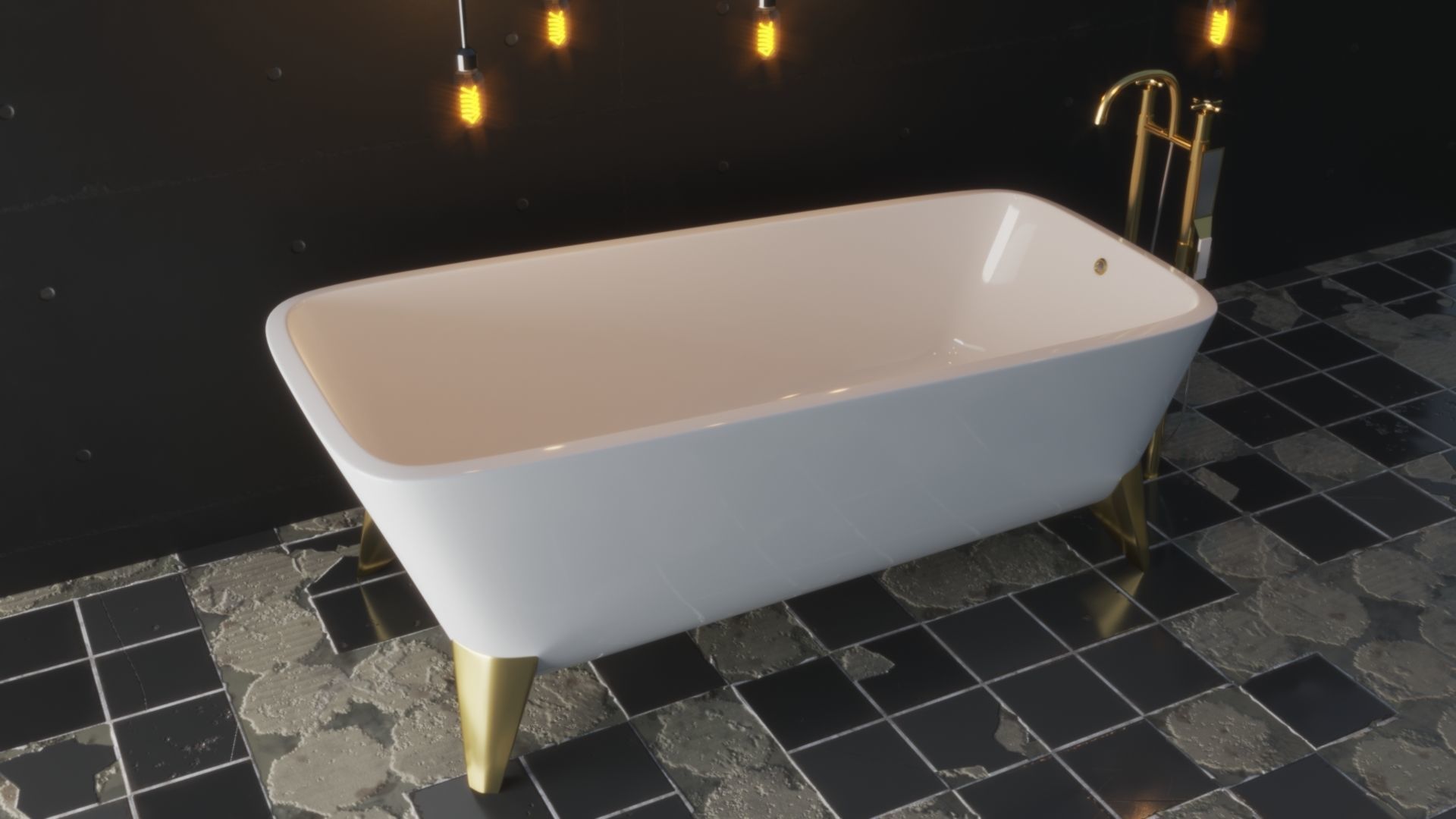 Luxury Bath Tub  Low-poly 3D model_4