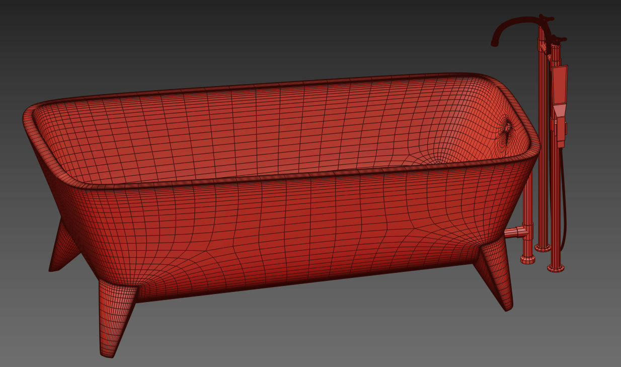 Luxury Bath Tub  Low-poly 3D model_5