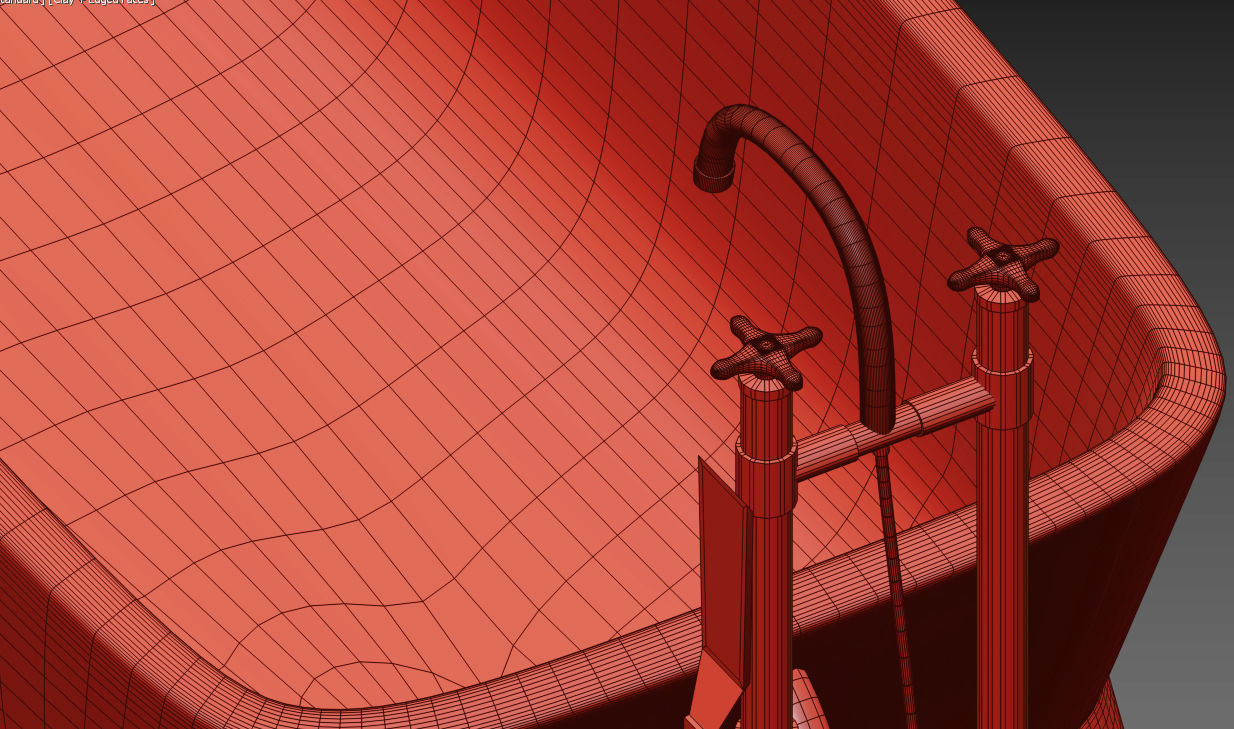 Luxury Bath Tub  Low-poly 3D model_6