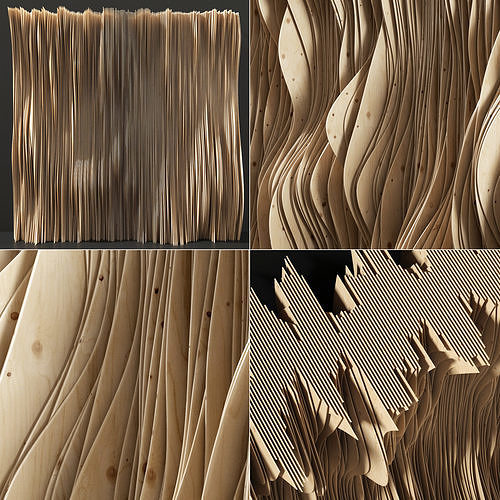 Parametric Plywood panel decor 3D model