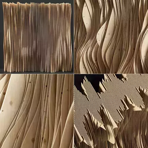 Parametric Plywood panel decor 3D model