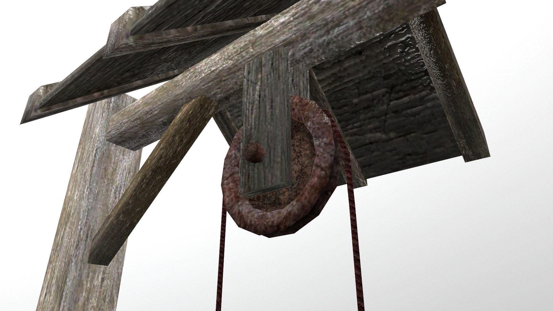 Old fountain  Low-poly 3D model_3