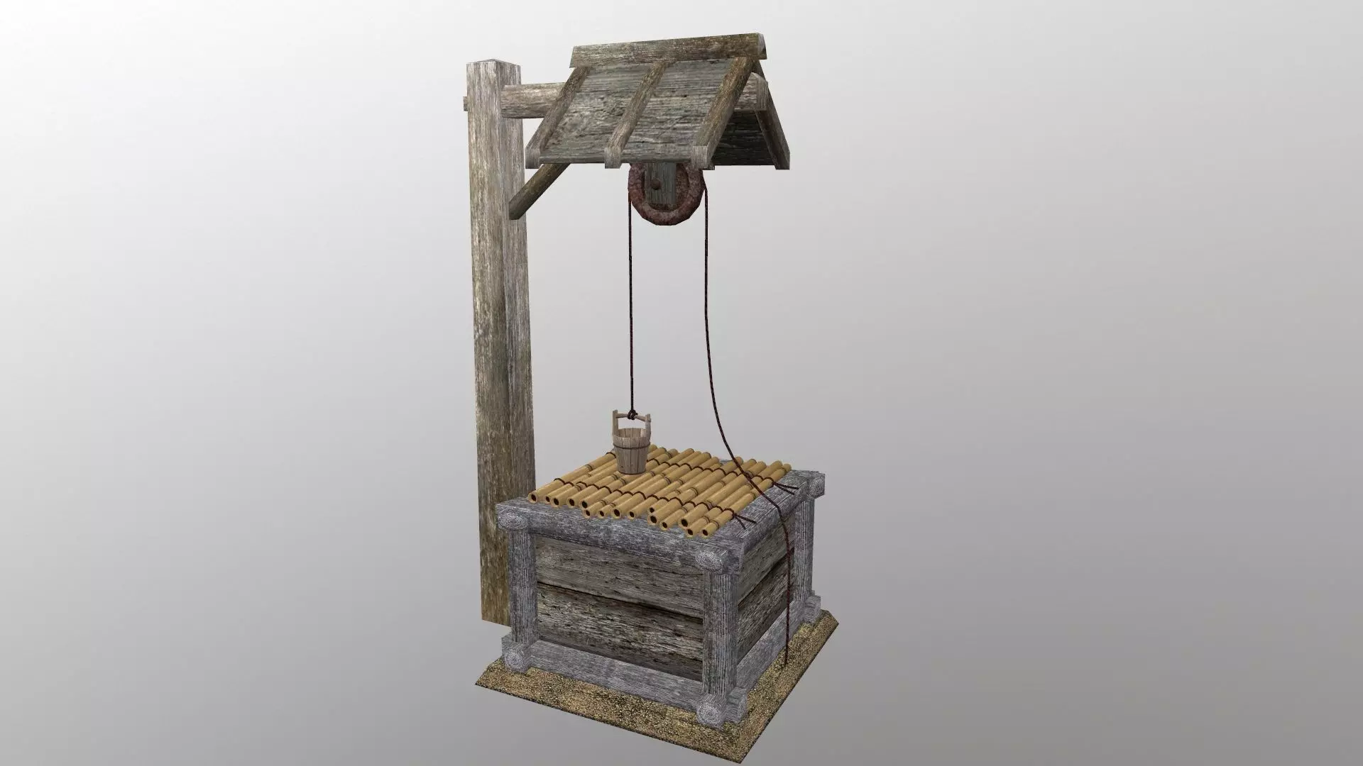 Old fountain  Low-poly 3D model_0