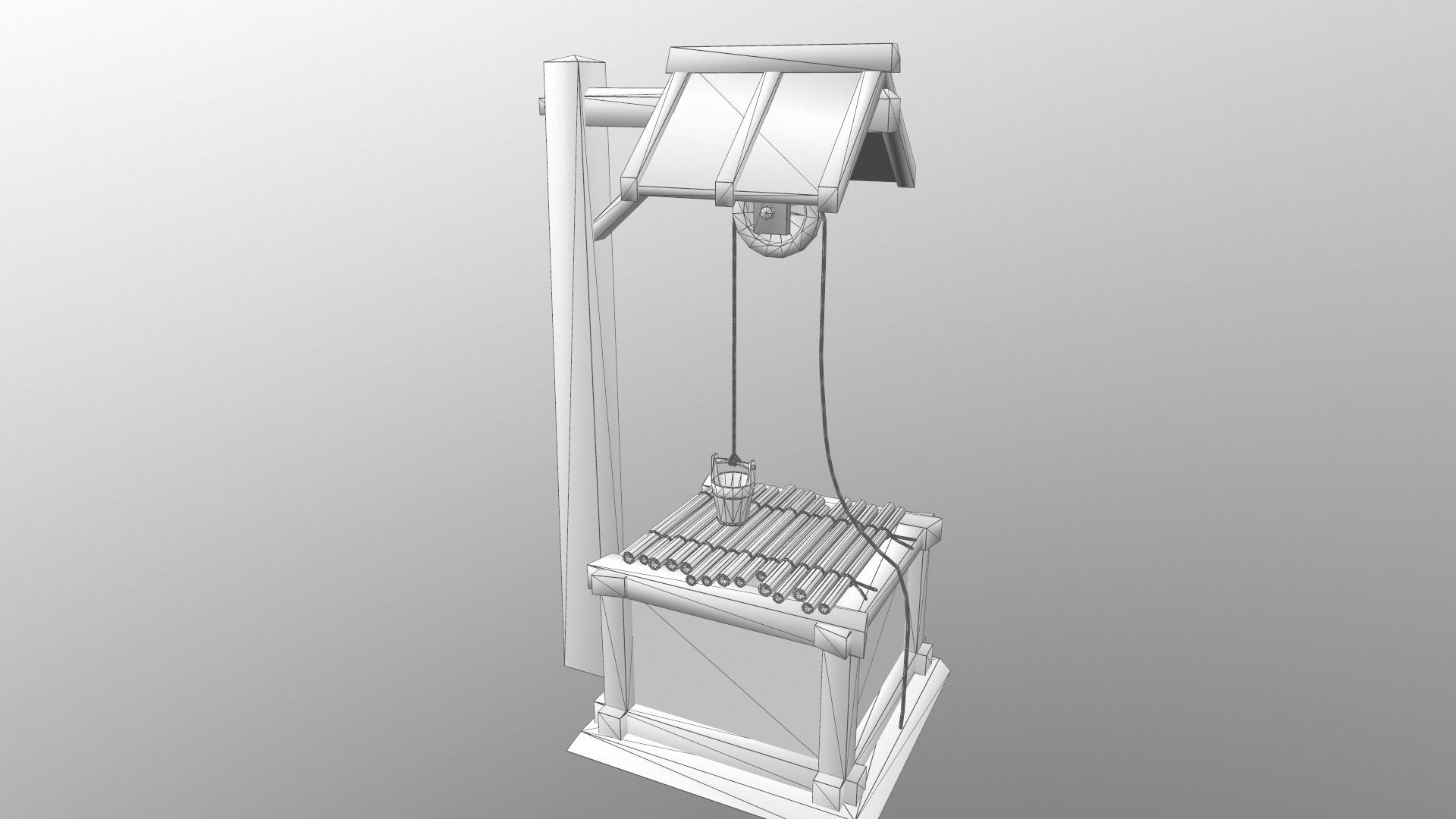 Old fountain  Low-poly 3D model_5