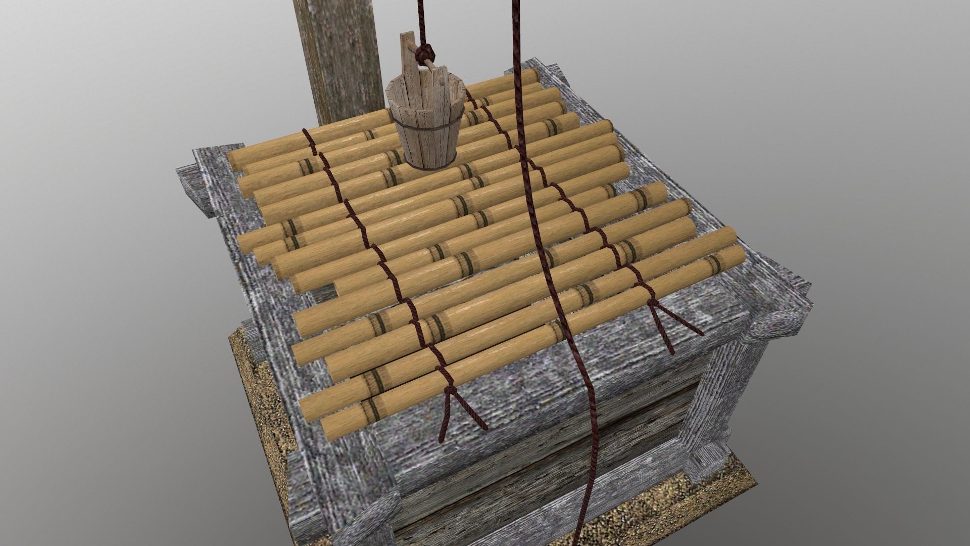 Old fountain  Low-poly 3D model_2