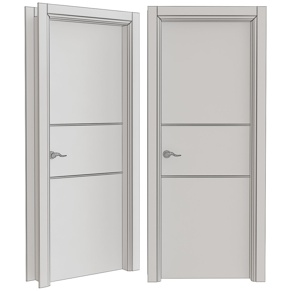 Gray Oak Belldinni Modern Interior Door 3d model Low-poly 3D model_1