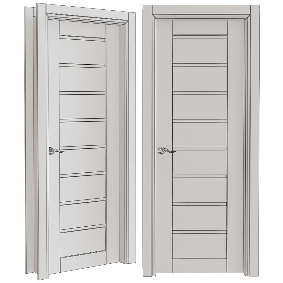 Alda Gray Oak Belldinni Modern Interior Door 3d model Low-poly 3D model_1