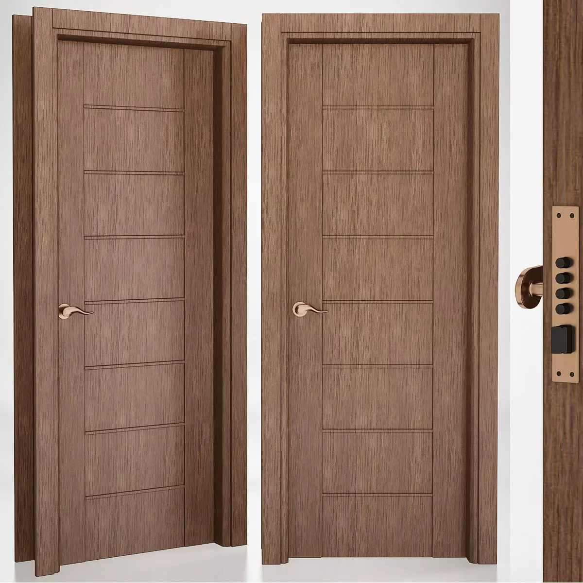 Gold Wenge Belldinni Modern Interior Door 3d model Low-poly 3D model_0