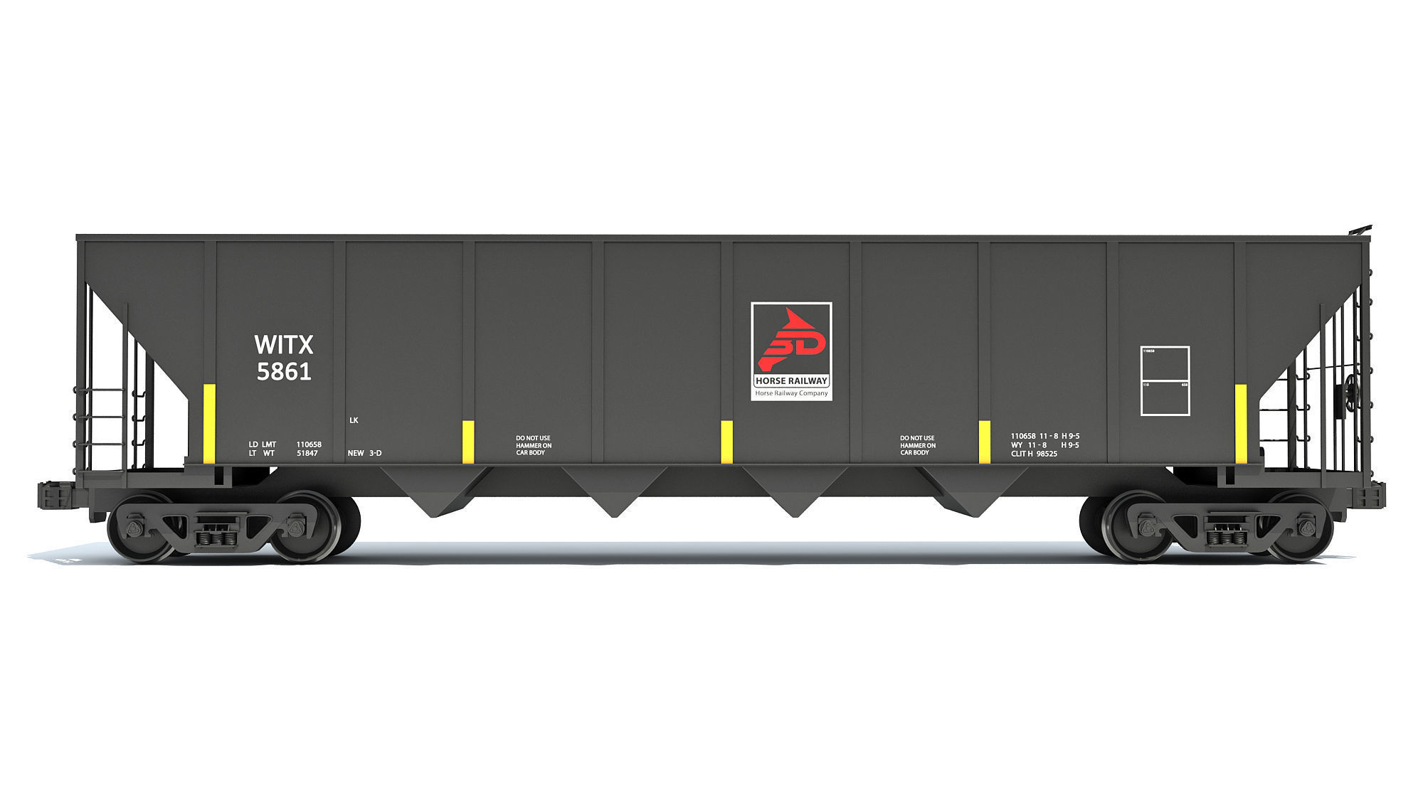 Railroad Hopper Car 3D model_5