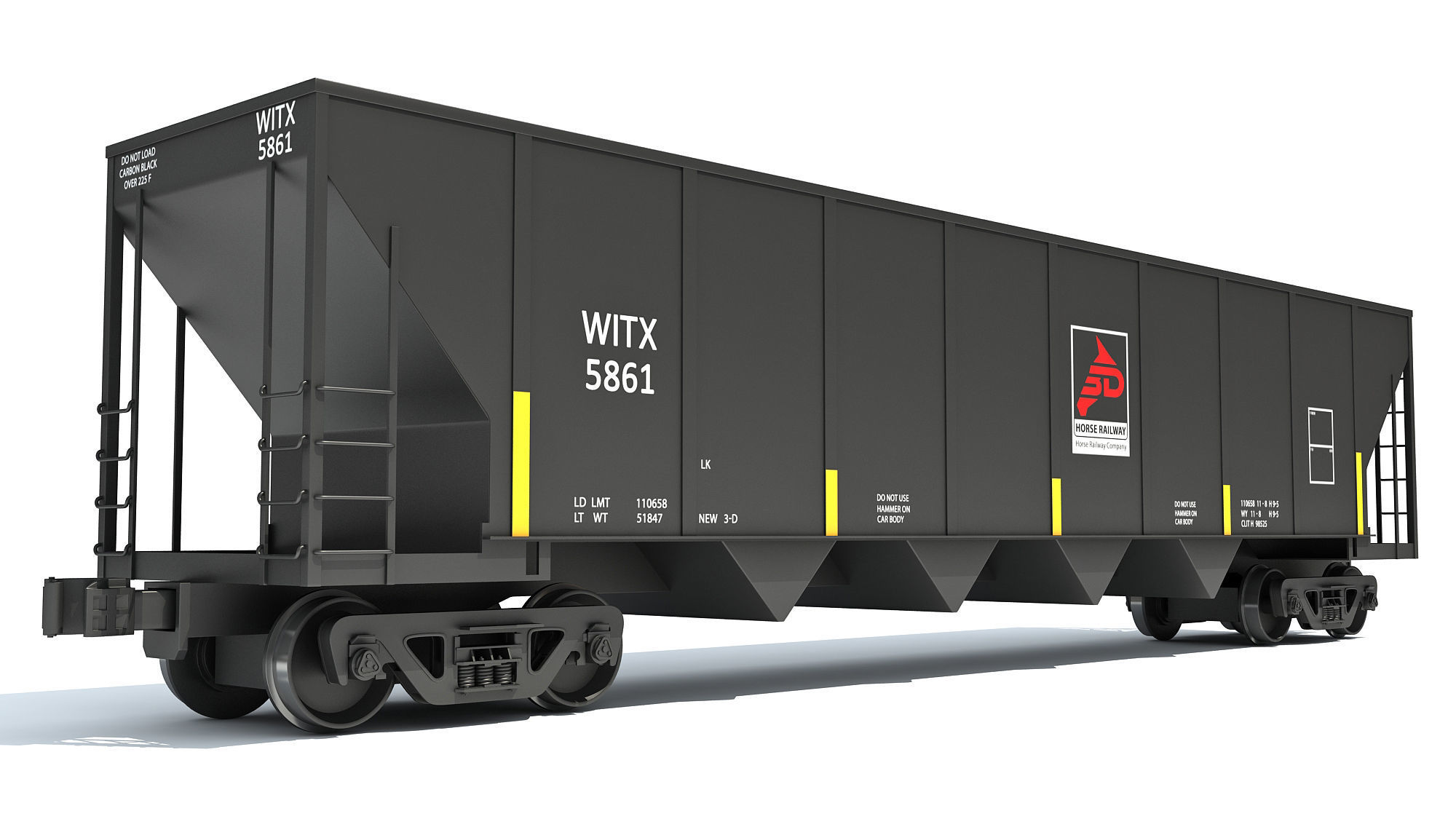Railroad Hopper Car 3D model_3