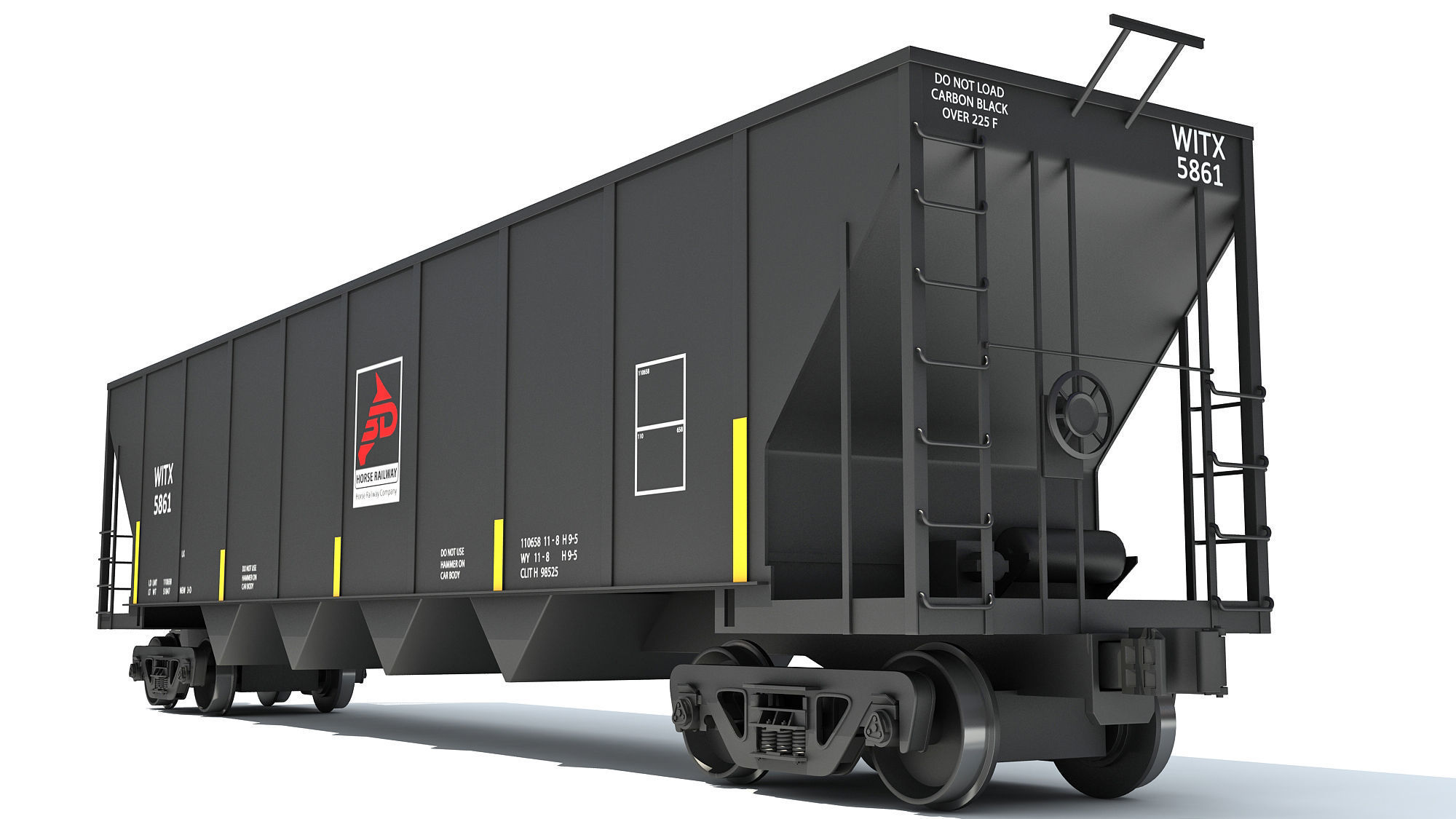 Railroad Hopper Car 3D model_6