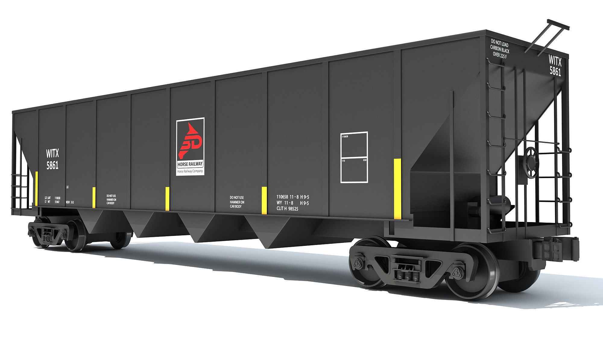 Railroad Hopper Car 3D model_7