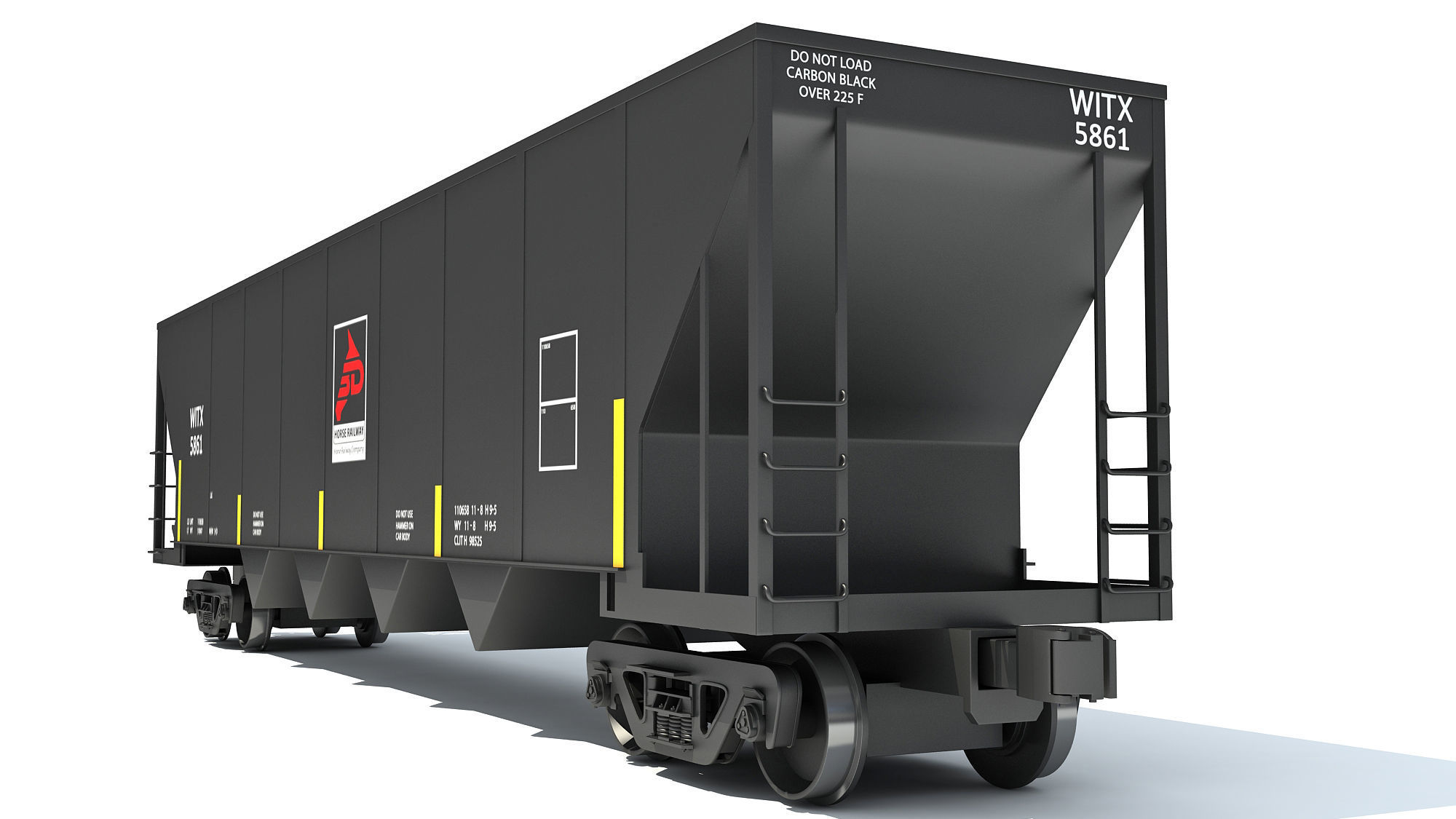 Railroad Hopper Car 3D model_4