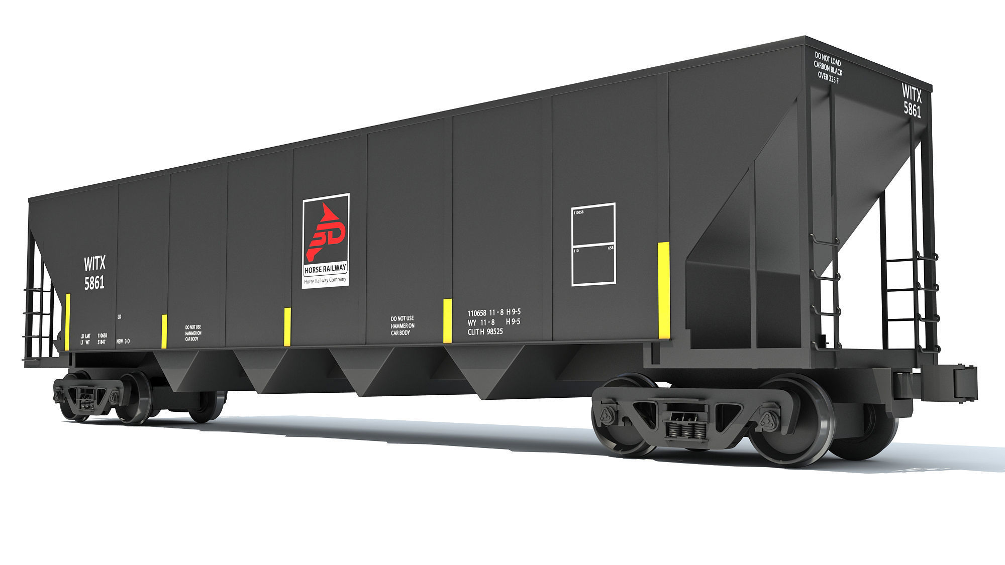 Railroad Hopper Car 3D model_2